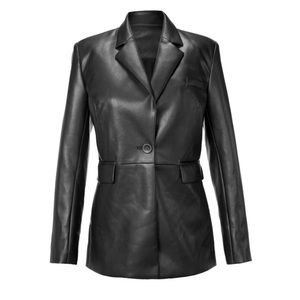 cabi James Jacket Black Faux Leather Size Large NWOT